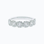 0.80 CT Round Halo Style CVD EF/VS1 Diamond Wedding Band 1