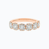 0.80 CT Round Halo Style CVD EF/VS1 Diamond Wedding Band 4