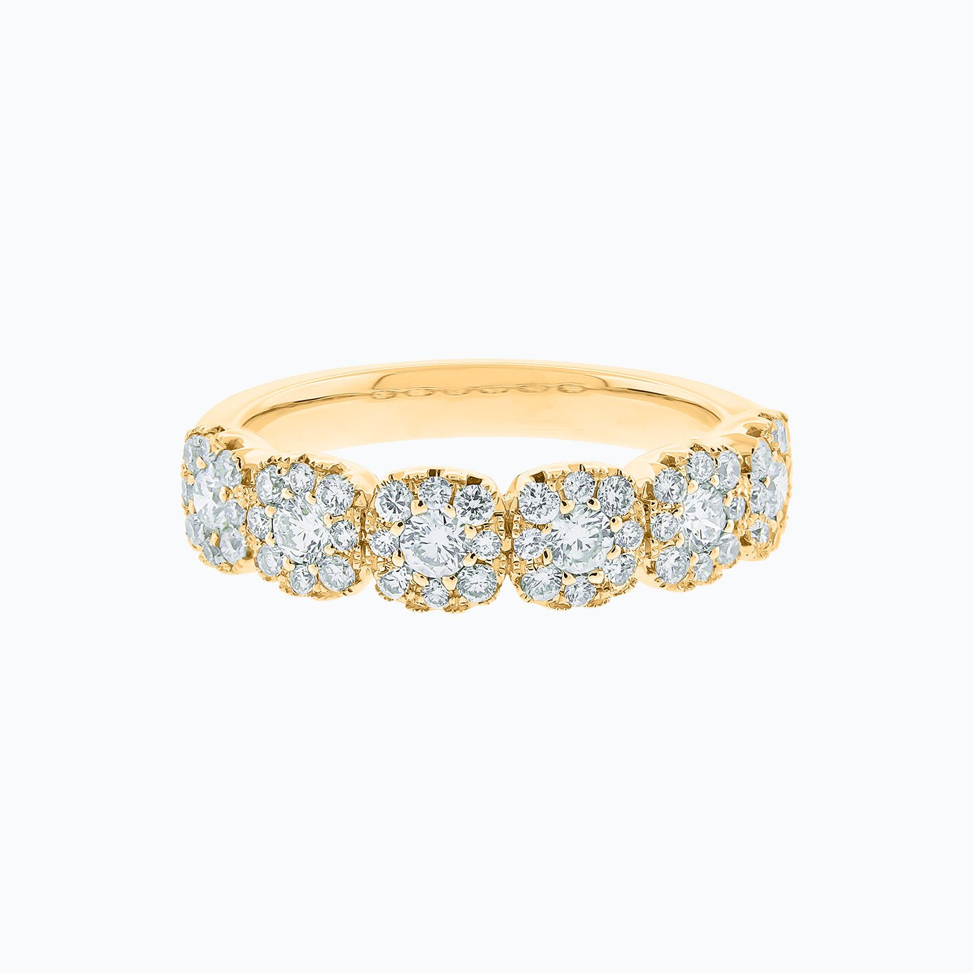 0.80 CT Round Halo Style CVD EF/VS1 Diamond Wedding Band 6