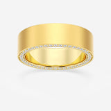 0.875 TCW Round Lab Grown Diamond Satin Finish Flat Eternity Wedding Band