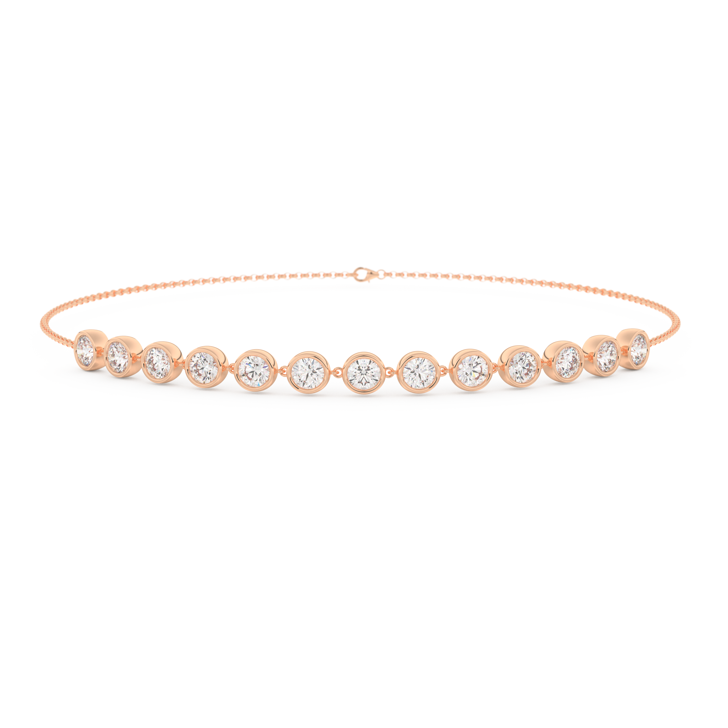 Bezel Moissanite Bracelet – Crafted in 14K/18K Gold with DEF VVS Sparkle 7