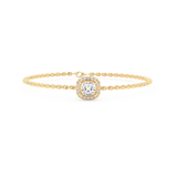 Cushion and Round Halo Moissanite Bracelet – Crafted in 14K/18K Gold with DEF VVS Sparkle 4