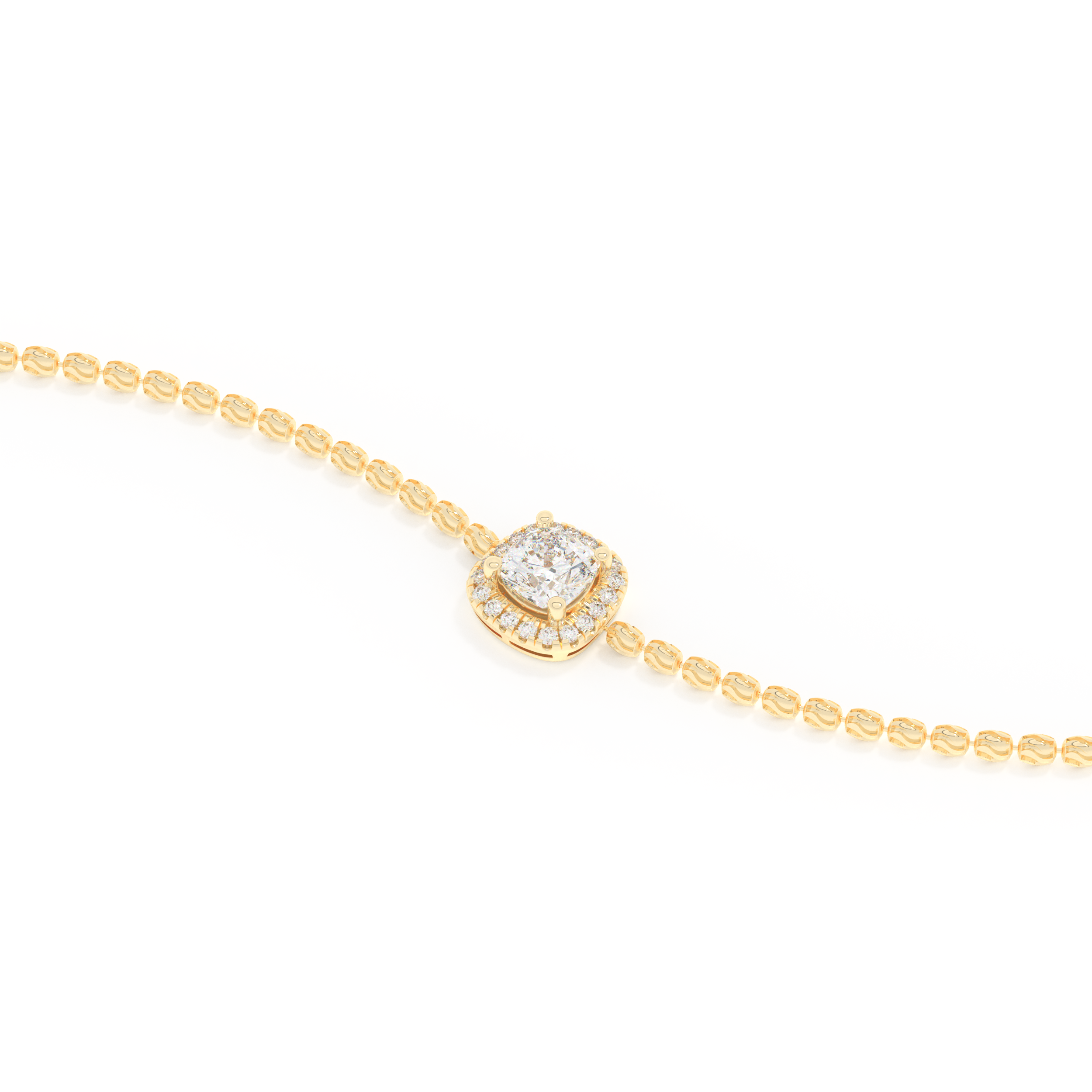 Cushion and Round Halo Moissanite Bracelet – Crafted in 14K/18K Gold with DEF VVS Sparkle 5