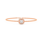 Cushion and Round Halo Moissanite Bracelet – Crafted in 14K/18K Gold with DEF VVS Sparkle 7