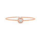 Cushion and Round Halo Moissanite Bracelet – Crafted in 14K/18K Gold with DEF VVS Sparkle 7