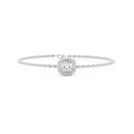 Cushion and Round Halo Moissanite Bracelet – Crafted in 14K/18K Gold with DEF VVS Sparkle 1