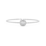Cushion and Round Halo Moissanite Bracelet – Crafted in 14K/18K Gold with DEF VVS Sparkle 1