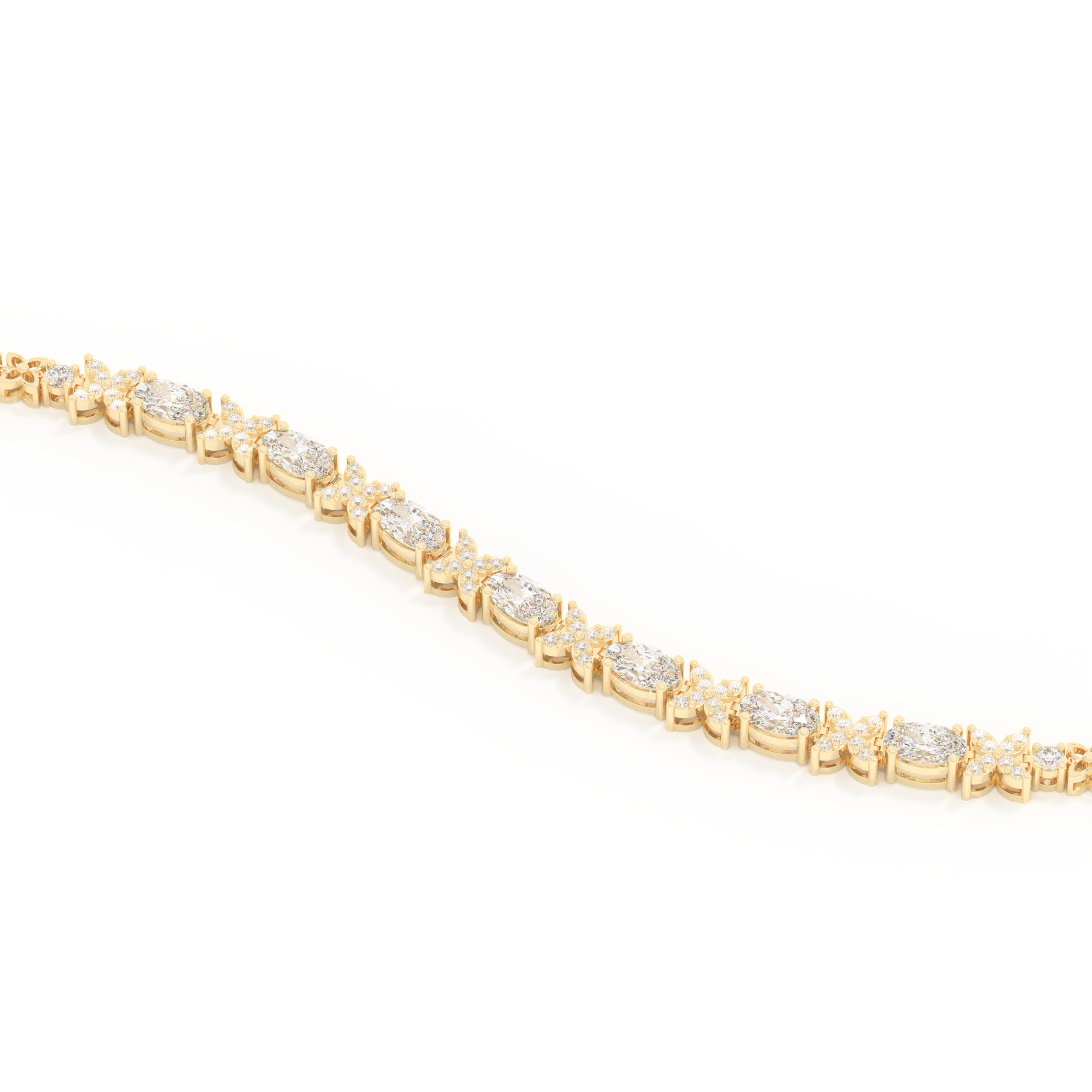 Oval and Round Halo Moissanite Bracelet – Crafted in 14K/18K Gold with DEF VVS Sparkle 5