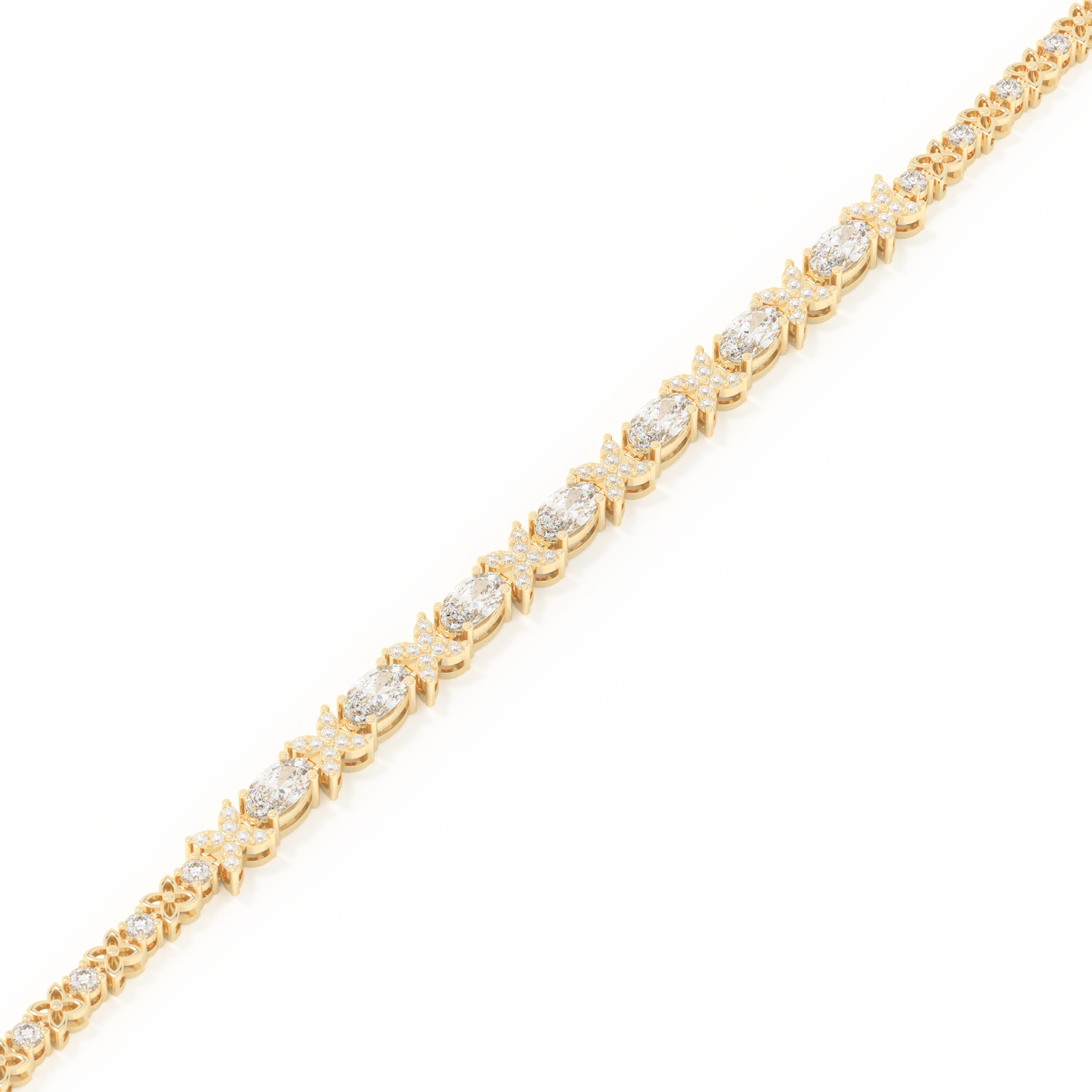 Oval and Round Halo Moissanite Bracelet – Crafted in 14K/18K Gold with DEF VVS Sparkle 6