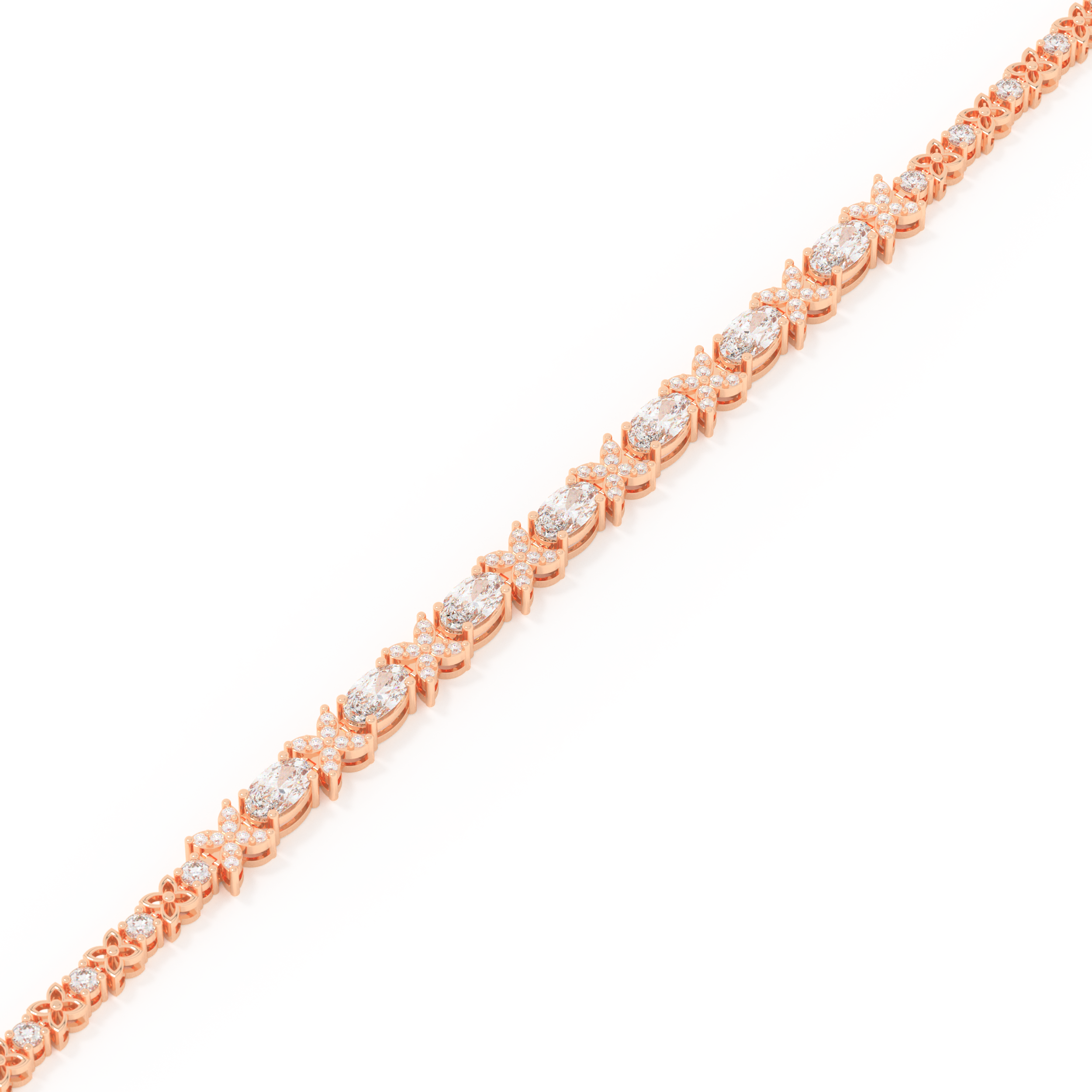 Oval and Round Halo Moissanite Bracelet – Crafted in 14K/18K Gold with DEF VVS Sparkle 9