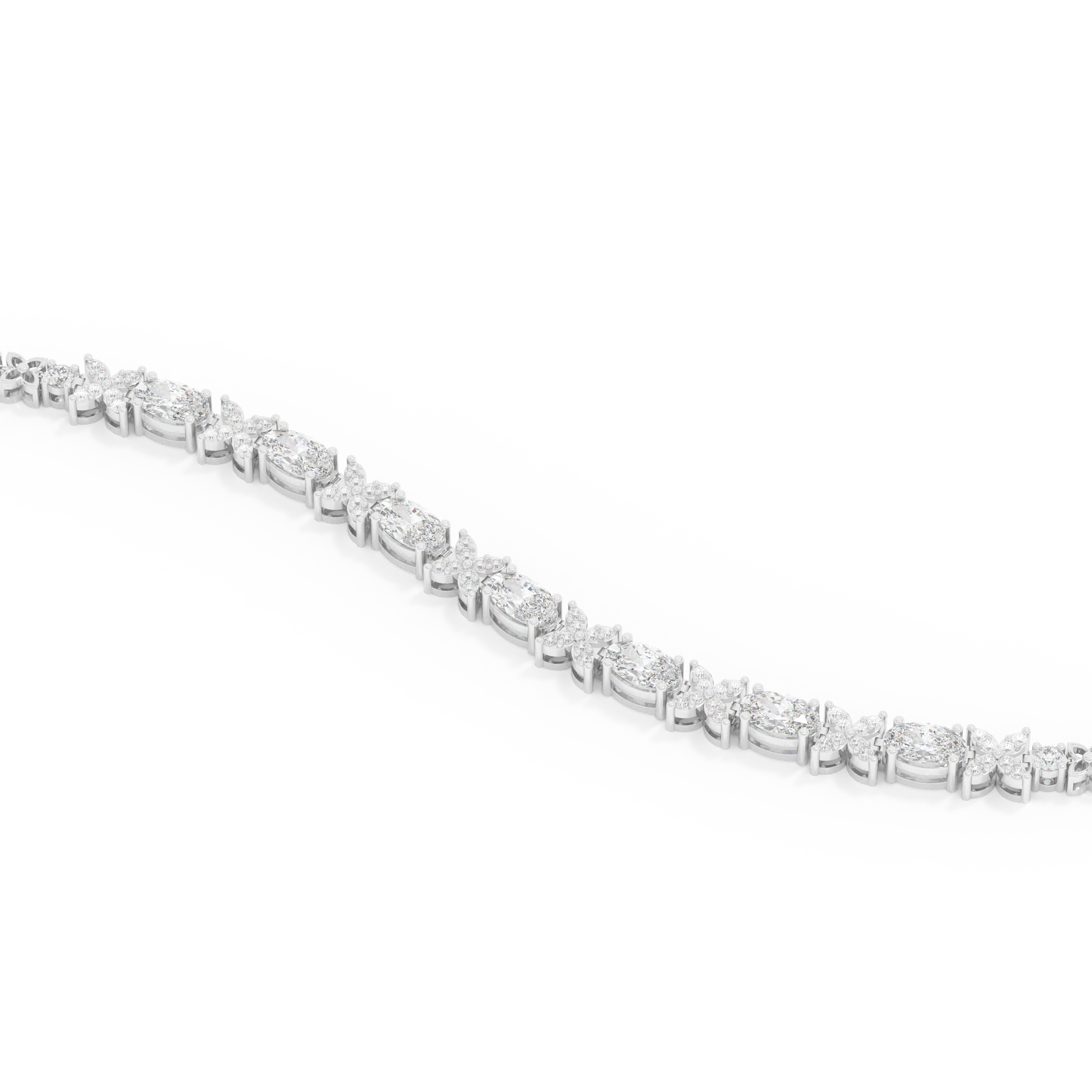Oval and Round Halo Moissanite Bracelet – Crafted in 14K/18K Gold with DEF VVS Sparkle 2
