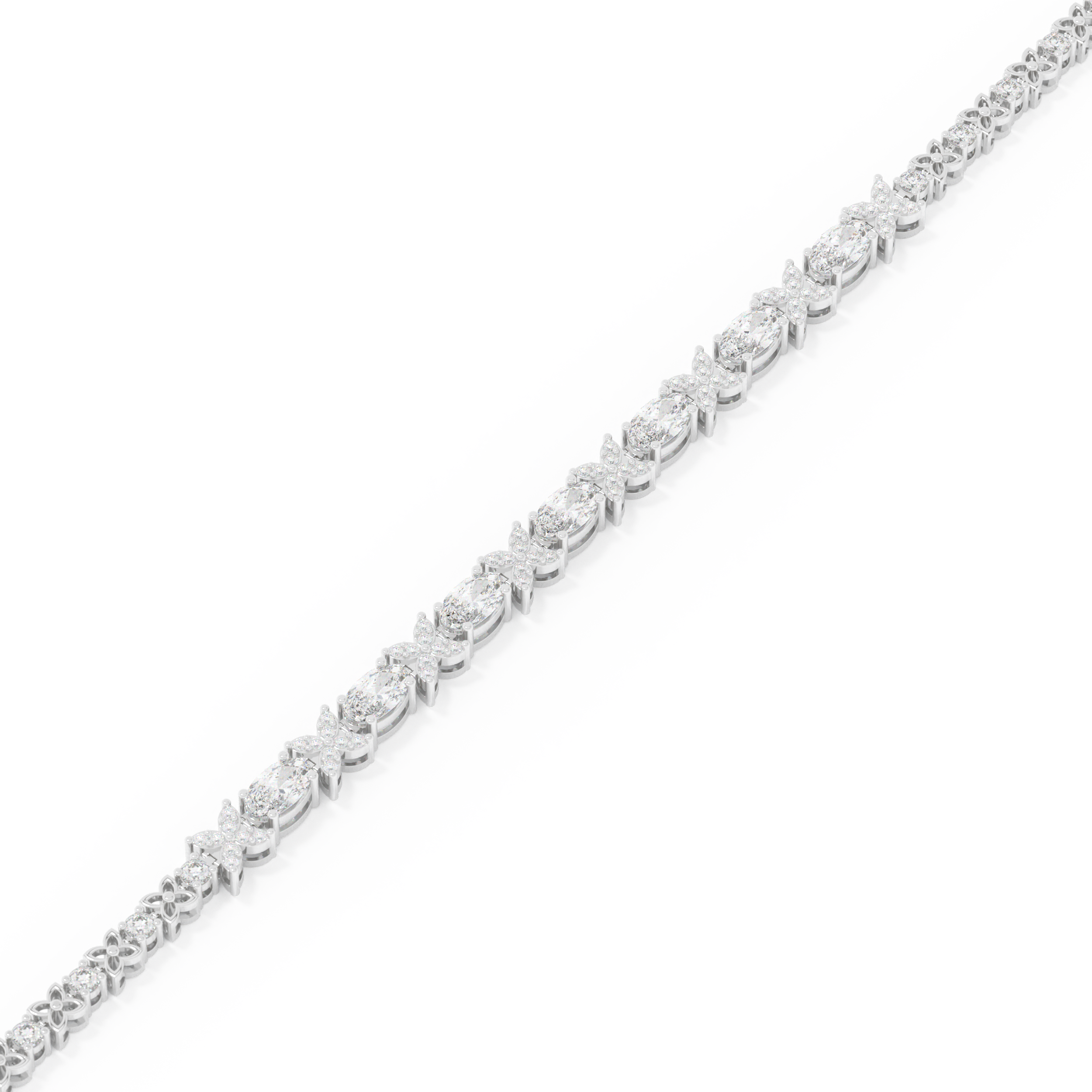 Oval and Round Halo Moissanite Bracelet – Crafted in 14K/18K Gold with DEF VVS Sparkle 3