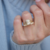 2.05 CT Emerald Split Shank Lab Grown Diamond Engagement Ring