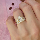 2.6 CT Oval Pave Lab Grown Diamond Engagement Ring