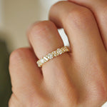 0.23 CT Round Half Eternity Lab Grown Diamond Wedding Band