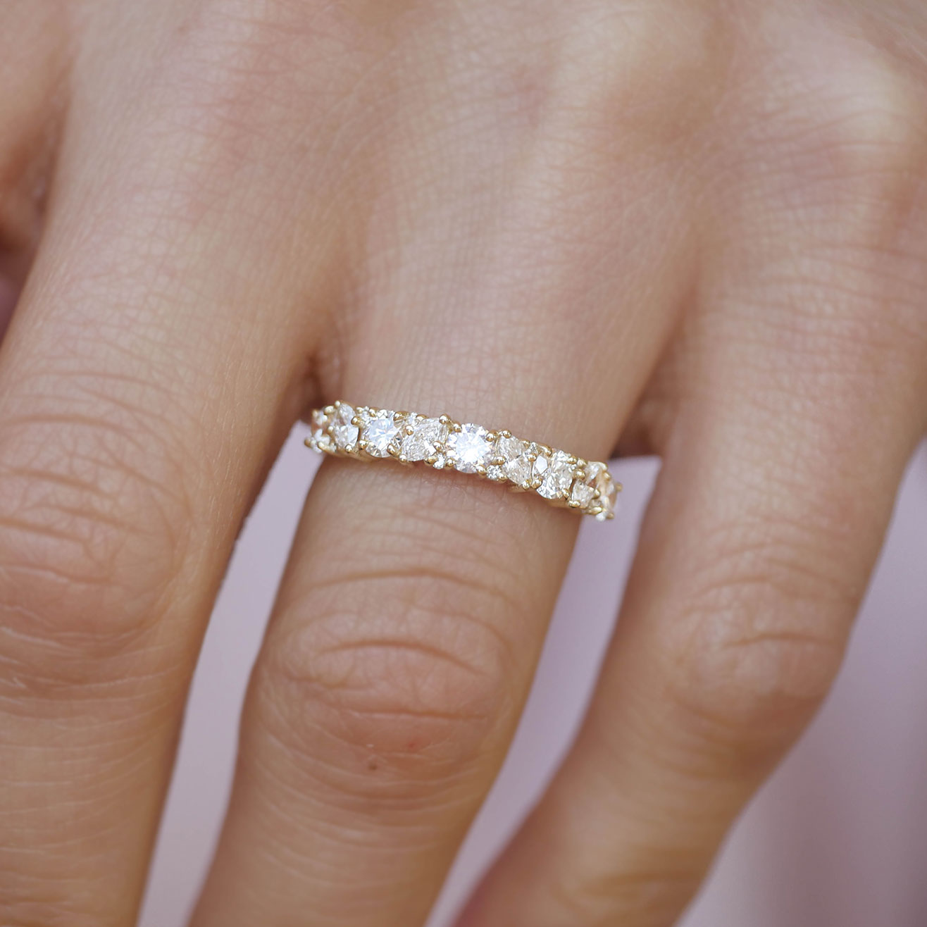 0.23 CT Round Half Eternity Lab Grown Diamond Wedding Band