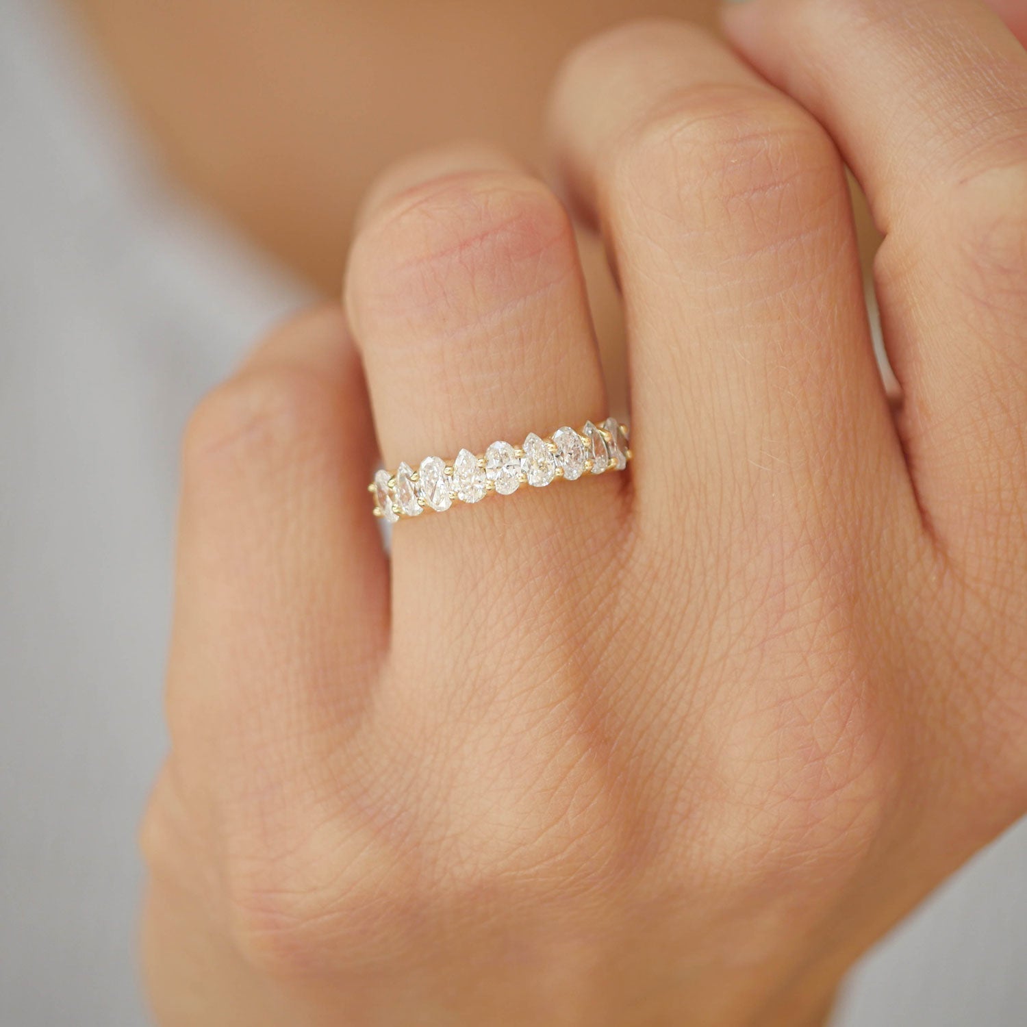 0.23 CT Round Half Eternity Lab Grown Diamond Wedding Band