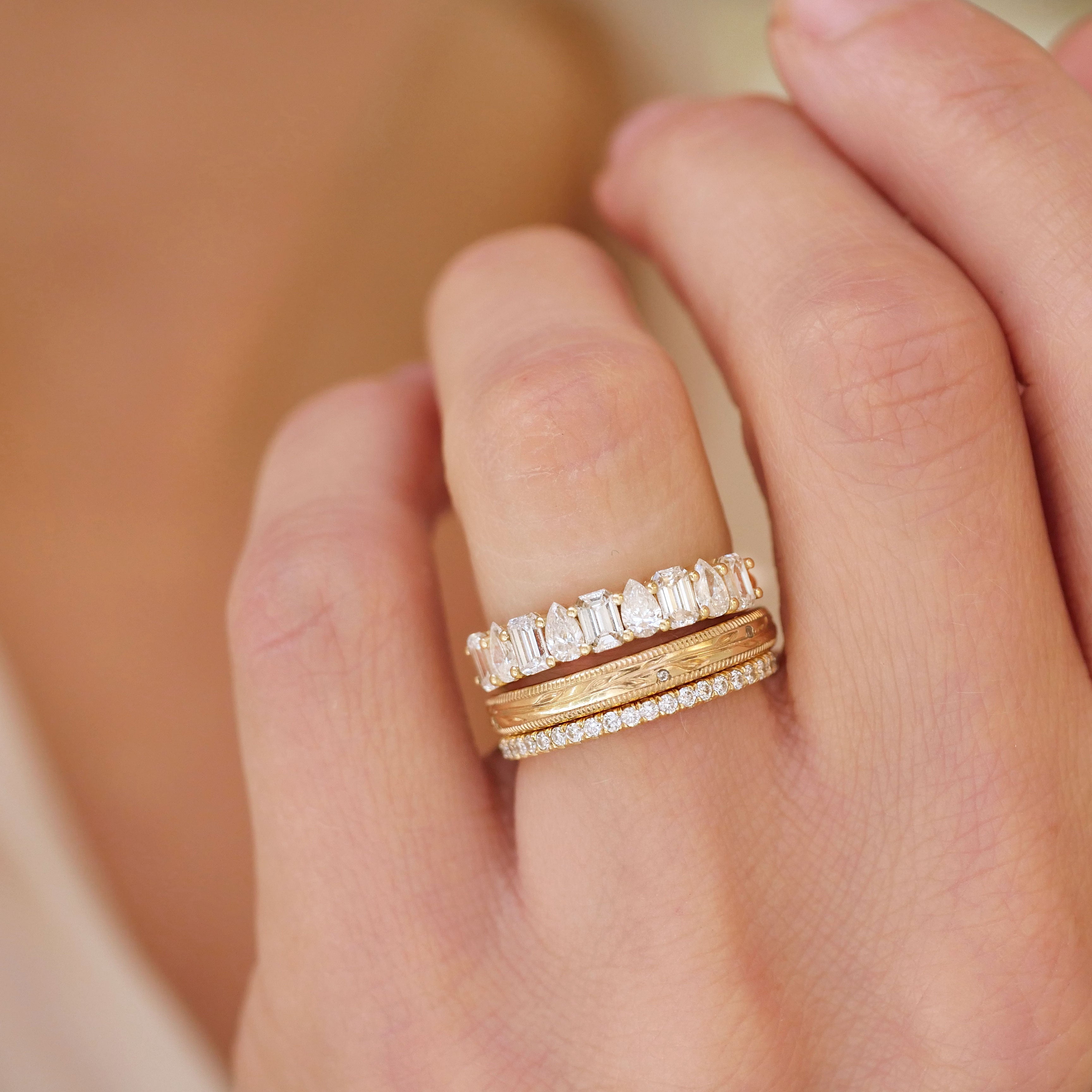 0.23 CT Round Half Eternity Lab Grown Diamond Wedding Band