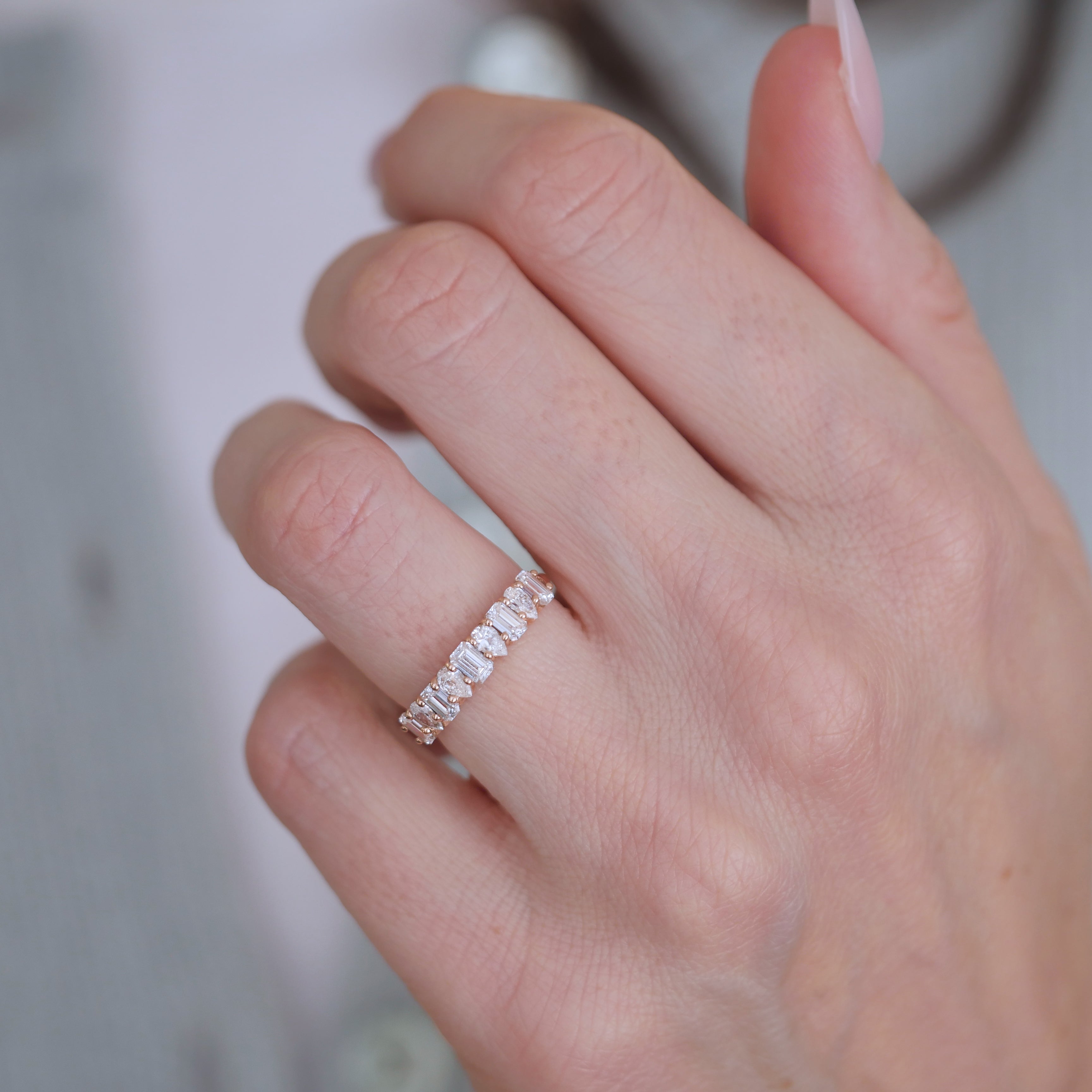 0.23 CT Round Half Eternity Lab Grown Diamond Wedding Band