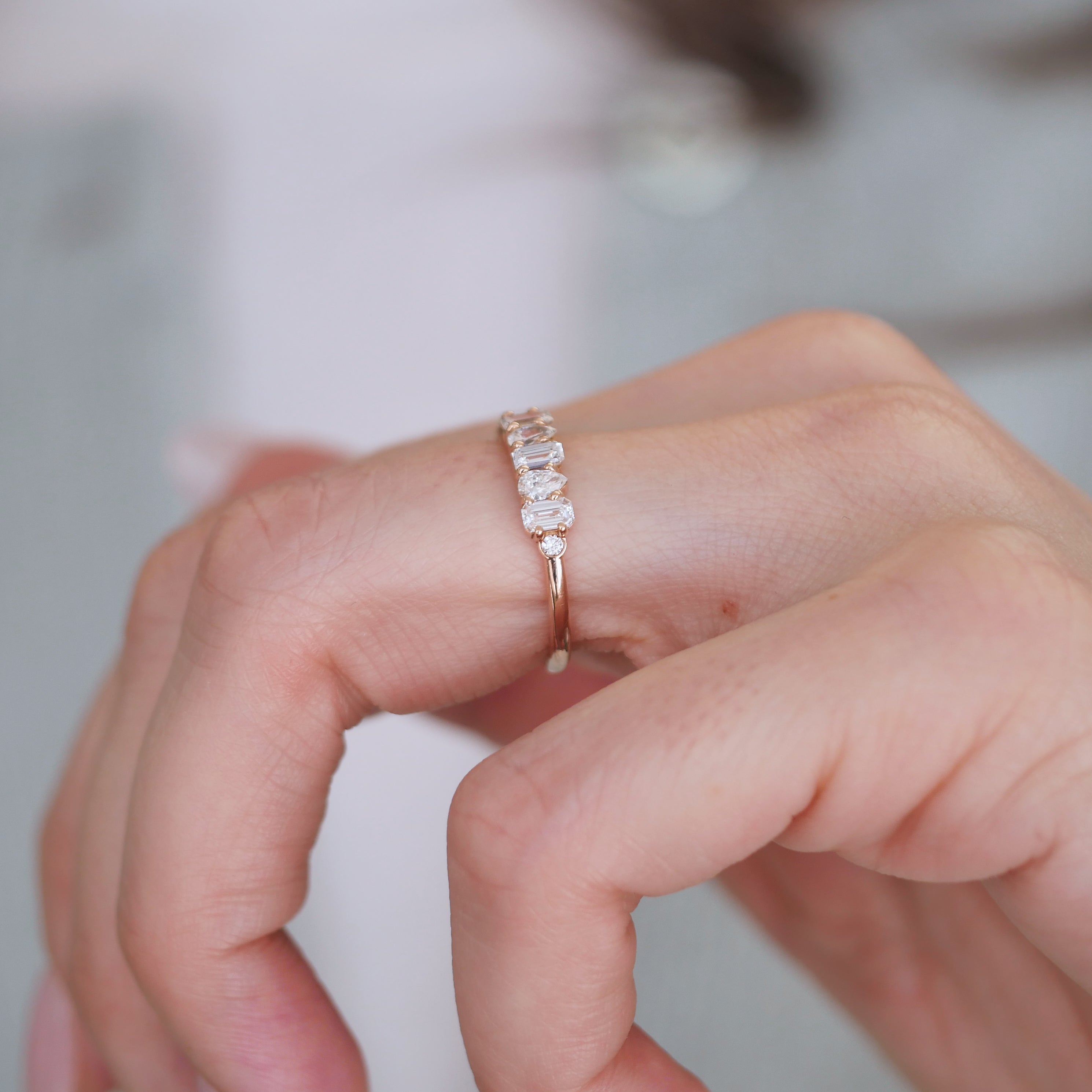 0.23 CT Round Half Eternity Lab Grown Diamond Wedding Band