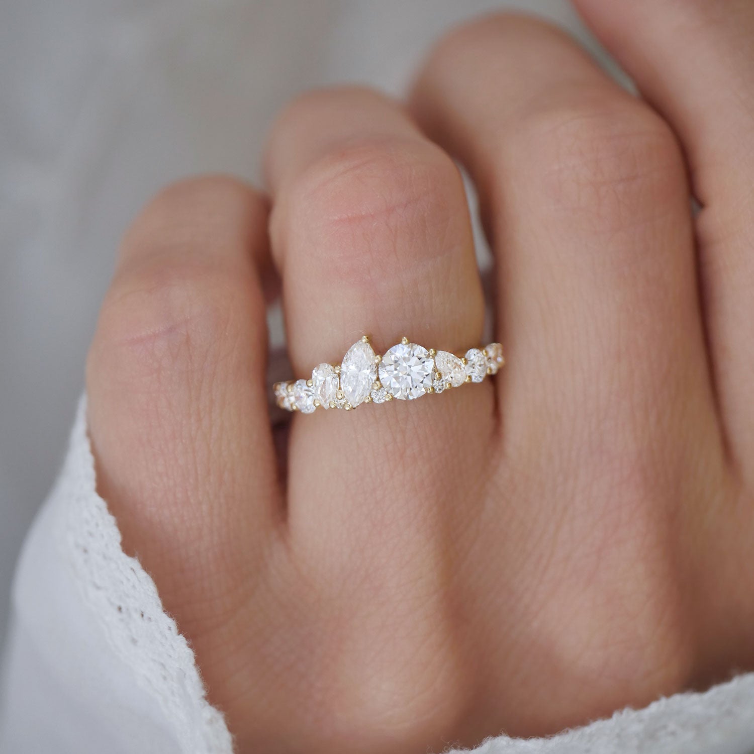 0.23 CT Round Half Eternity Lab Grown Diamond Wedding Band