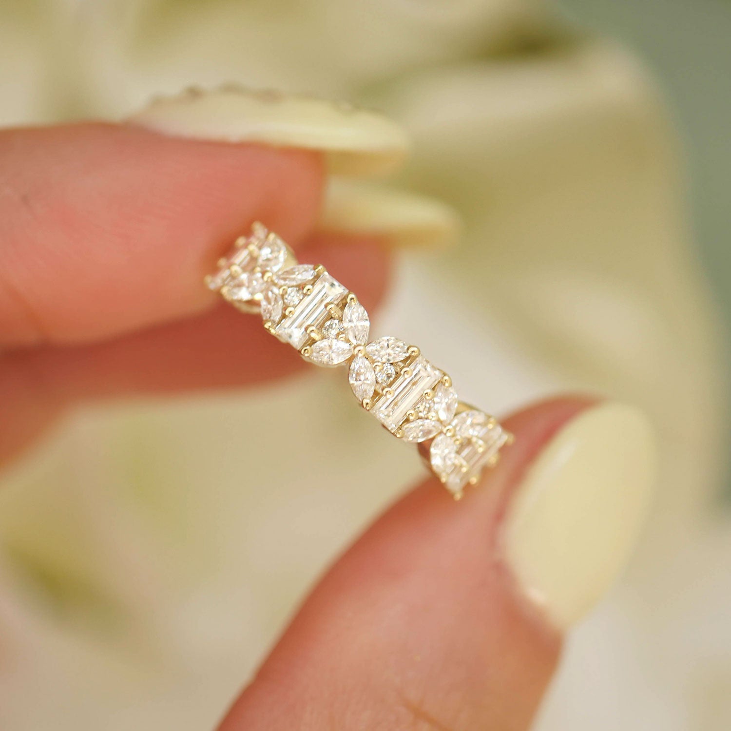 0.23 CT Round Half Eternity Lab Grown Diamond Wedding Band