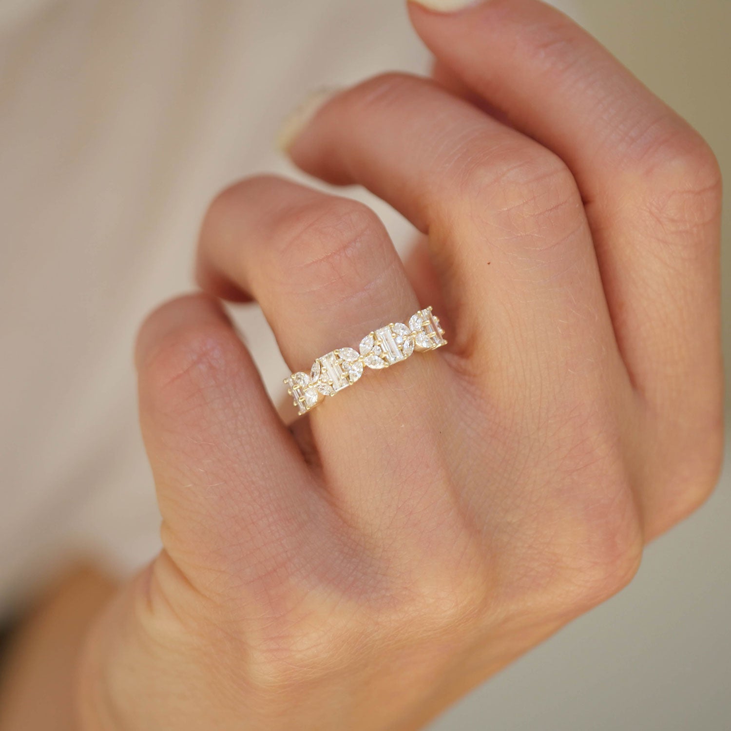 0.23 CT Round Half Eternity Lab Grown Diamond Wedding Band