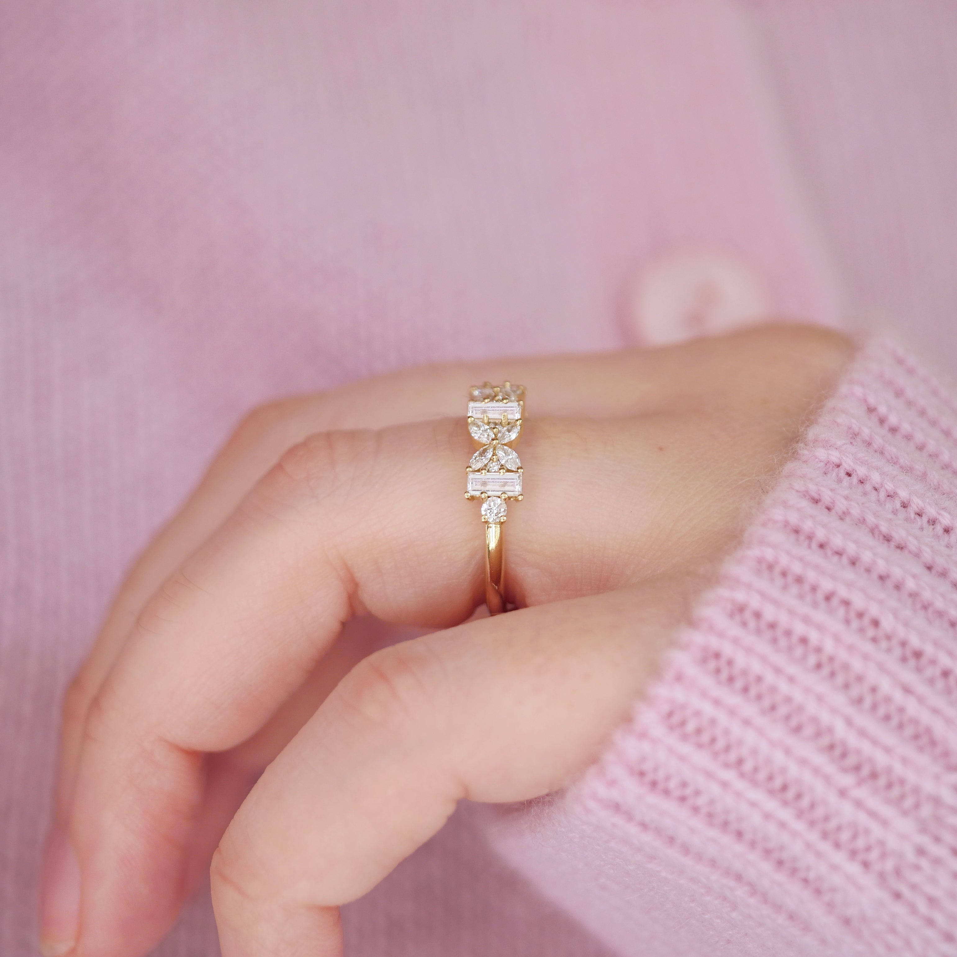 0.23 CT Round Half Eternity Lab Grown Diamond Wedding Band