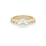 Round Cut Moissanite Bridal Set with Pave Settings– 1.29 CT Center, 0.48 TCW Accents