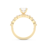 Round Cut Moissanite Bridal Set with Pave Settings– 1.29 CT Center, 0.48 TCW Accents