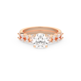 Round Cut Moissanite Bridal Set with Pave Settings– 1.29 CT Center, 0.48 TCW Accents