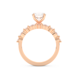 Round Cut Moissanite Bridal Set with Pave Settings– 1.29 CT Center, 0.48 TCW Accents
