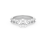 Round Cut Moissanite Bridal Set with Pave Settings– 1.29 CT Center, 0.48 TCW Accents