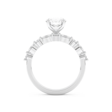 Round Cut Moissanite Bridal Set with Pave Settings– 1.29 CT Center, 0.48 TCW Accents