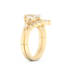 Oval Cut Moissanite Bridal Set with Cluster Settings– 1.22 CT Center, 0.55 TCW Accents 10