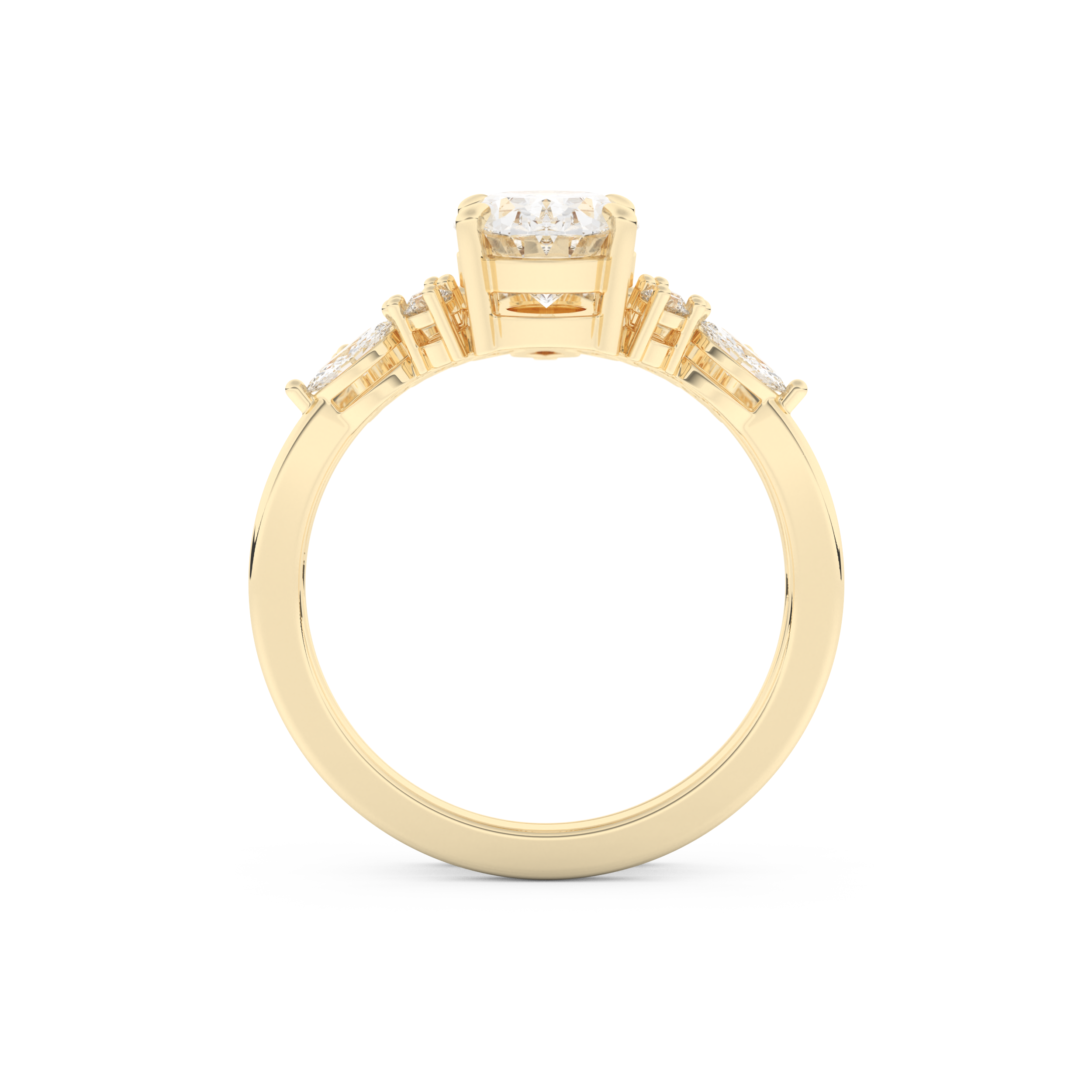 Oval Cut Moissanite Bridal Set with Cluster Settings– 1.22 CT Center, 0.55 TCW Accents 11