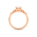 Oval Cut Moissanite Bridal Set with Cluster Settings– 1.22 CT Center, 0.55 TCW Accents 17