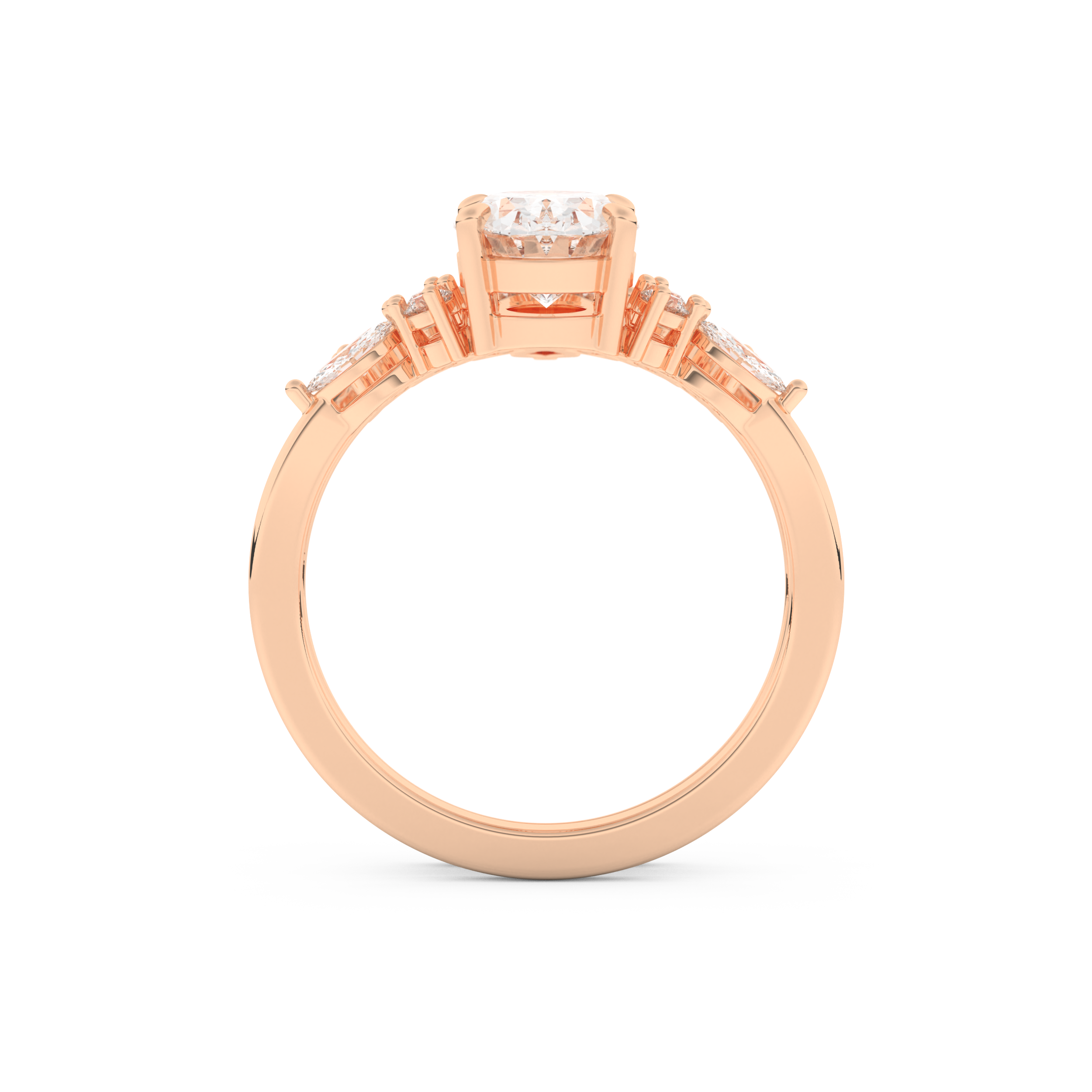 Oval Cut Moissanite Bridal Set with Cluster Settings– 1.22 CT Center, 0.55 TCW Accents 17