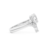 Oval Cut Moissanite Bridal Set with Cluster Settings– 1.22 CT Center, 0.55 TCW Accents 2