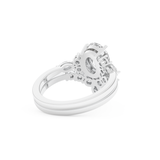 Oval Cut Moissanite Bridal Set with Cluster Settings– 1.22 CT Center, 0.55 TCW Accents 3
