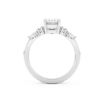 Oval Cut Moissanite Bridal Set with Cluster Settings– 1.22 CT Center, 0.55 TCW Accents 5