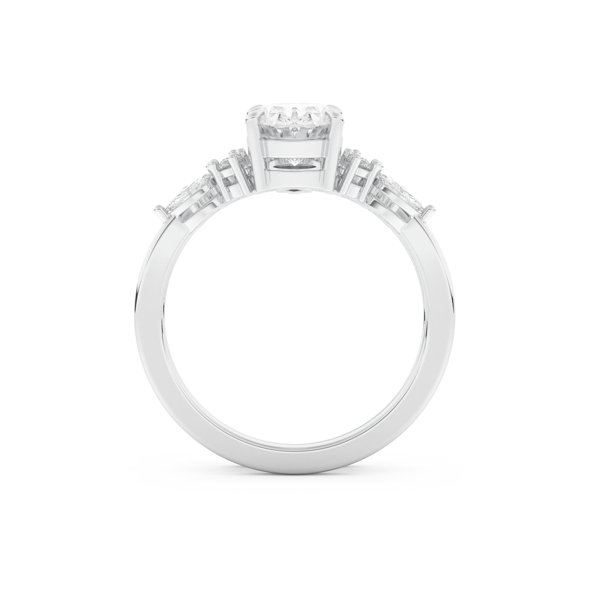 Oval Cut Moissanite Bridal Set with Cluster Settings– 1.22 CT Center, 0.55 TCW Accents 5