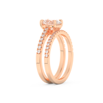 Oval Cut Moissanite Bridal Set with Pave Settings– 1.09 CT Center, 0.28 TCW Accents 16