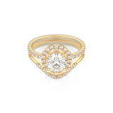 Round Cut Moissanite Bridal Set with Pave Settings– 1.03 CT Center, 0.44 TCW Accents