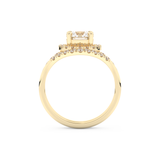 Round Cut Moissanite Bridal Set with Pave Settings– 1.03 CT Center, 0.44 TCW Accents