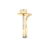 Round Cut Moissanite Bridal Set with Pave Settings– 1.03 CT Center, 0.44 TCW Accents