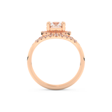 Round Cut Moissanite Bridal Set with Pave Settings– 1.03 CT Center, 0.44 TCW Accents