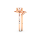 Round Cut Moissanite Bridal Set with Pave Settings– 1.03 CT Center, 0.44 TCW Accents