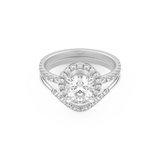 Round Cut Moissanite Bridal Set with Pave Settings– 1.03 CT Center, 0.44 TCW Accents