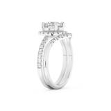 Round Cut Moissanite Bridal Set with Pave Settings– 1.03 CT Center, 0.44 TCW Accents